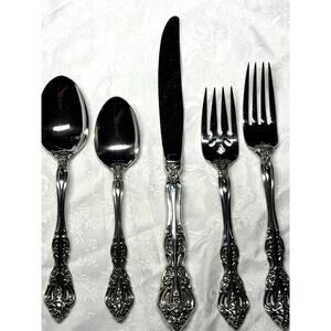 Oneida Michelangelo Stainless 5-Piece Setting Knife Fork Spoon Ornate Baroque